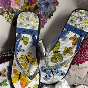 Brighton Breeze Blue Skinny Strap Platform Sandals